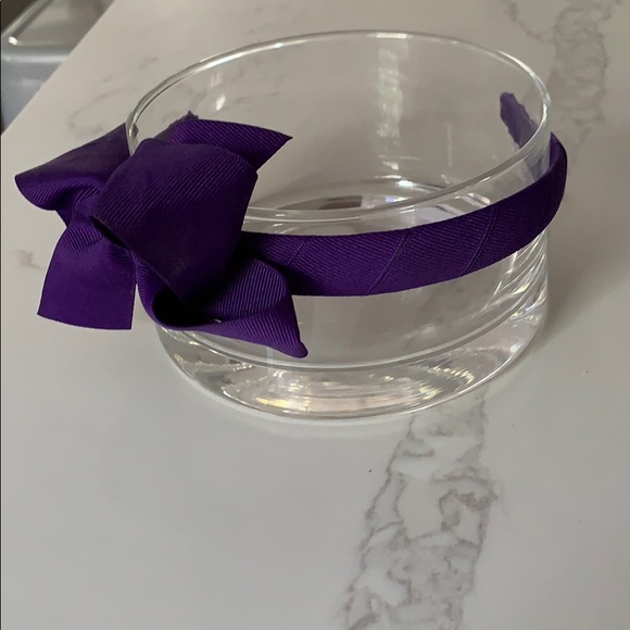 Purple grosgrain ribbon headband with bow - Picture 2 of 2